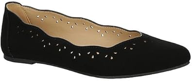 Adaline - Pointed Toe Slip-On Perforated Ballet Flats       