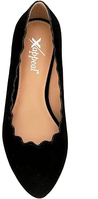 Amanda - Scalloped Pointed Toe Slip-On Ballet Flat       