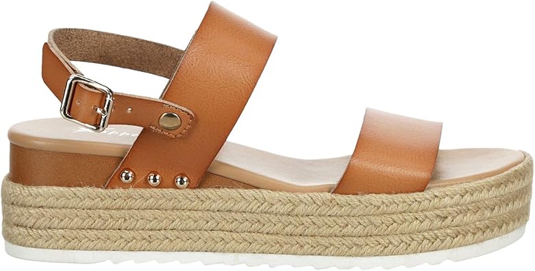 Amelia - Open Toe Ankle Buckle Strap Casual Platform Espadrille Sandals       