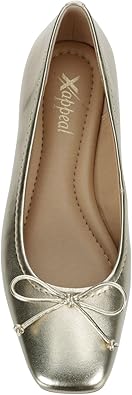 Avery - Slip-On Square Toe Ballet Flat with Bow       