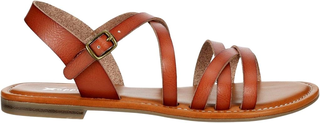 Clarissa - Strappy Open Toe Gladiator Flat Sandals with Ankle Strap       