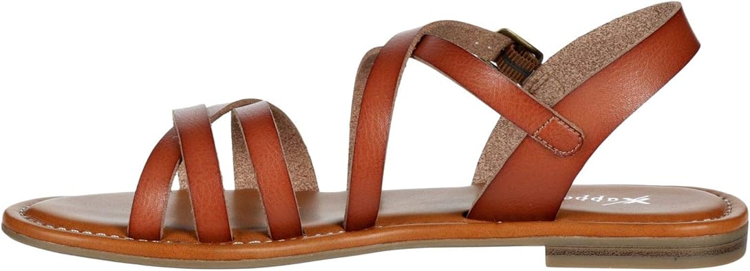 Clarissa - Strappy Open Toe Gladiator Flat Sandals with Ankle Strap       