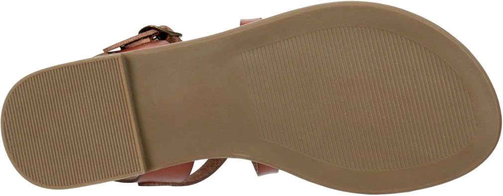 Clarissa - Strappy Open Toe Gladiator Flat Sandals with Ankle Strap       