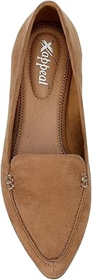 Ivie - Classic Faux Suede Comfortable Pointed Toe Slip-on Loafer Flats       