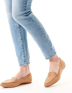 Ivie - Classic Faux Suede Comfortable Pointed Toe Slip-on Loafer Flats       