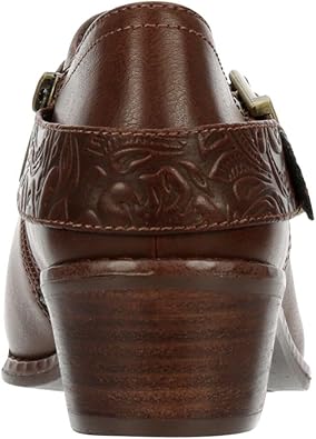 Jodie - Faux Leather Western Low Heel Ankle Bootie       
