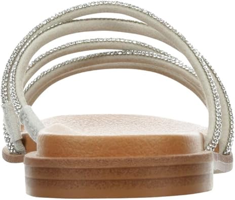 Kalani - Strappy Slip-On Rhinestone Flat Slide Sandals       