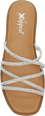Kalani - Strappy Slip-On Rhinestone Flat Slide Sandals       