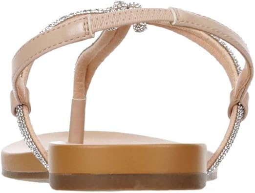 Kali - Open Toe Rhinestone T-Strap Slingback Flat Sandals       