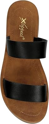 Kyley - Casual Slip On Two Band Flat Sandals       