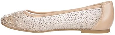 Macie - Slip-On Rhinestone Studded Mesh Ballet Flats       