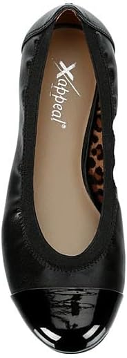 Mara - Faux Leather Closed Round Toe Slip-On Flats       