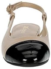Ophelia - Round Patent Cap Toe Slingback Flats       