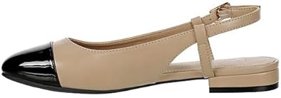 Ophelia - Round Patent Cap Toe Slingback Flats       