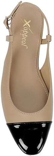 Ophelia - Round Patent Cap Toe Slingback Flats       