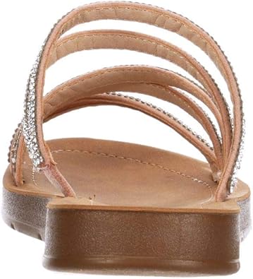 Scarlett - Strappy Rhinestone Casual Comfort Dressy Flats Sandals for Summer       